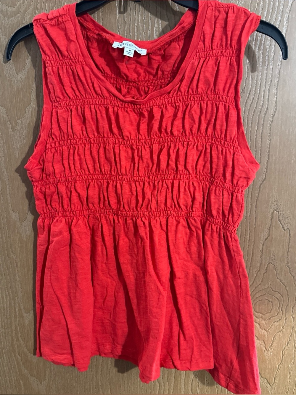 NorthStyle Smocked Red 100% Cotton Tank Top Women’s Size Medium